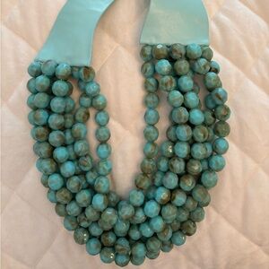 COPY - New magnetic multi bead strand choker. Shades of turquoise